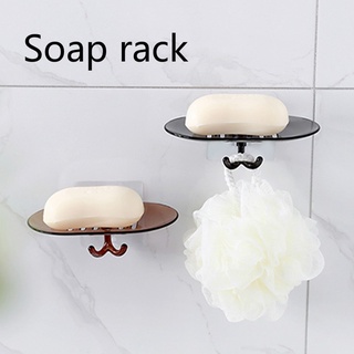 No Punching Crystal Soap Box Bathroom Wall Hanging Soap Rack Drain Soap Box