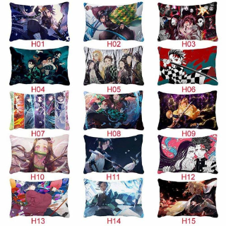 New 15 Styles Japanese Anime Demon Slayer Rectangular Pillow Case One Side Printed Polyester Pillowcase (Without Pillow Inner) 50 Cm * 30 Cm