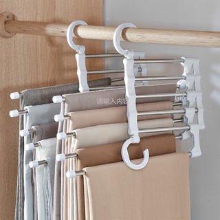 COD Multi-Layer Hanging Pants Storage Rack 5 In 1 Magic Hanger Stainless Steel Multifunctional Clothes Rack