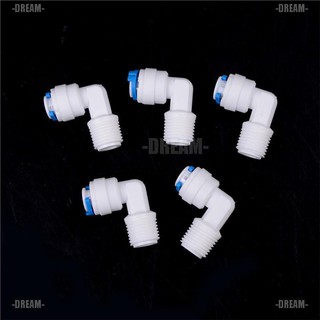 Dream ❤ 5Pcs 1/4"X1/4" Tube Push Fit Union Elbow Quick Connect Ro Water Filter