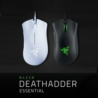 Razer Deathadder Essential Gaming Mouse - White 6400 DPI Optical Sensor - LED Lighting