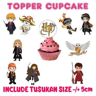 Harry / Potter Cupcake Toppers Cartoon Birthday Party Cake Toppers Decoration