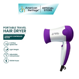 American Heritage Foldable Travel Hair Dryer and Hair Blower AHC-2087