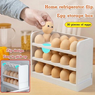 【Fast Ship】Household Refrigerator Flip Egg Holder Box egg storage tray egg storage container