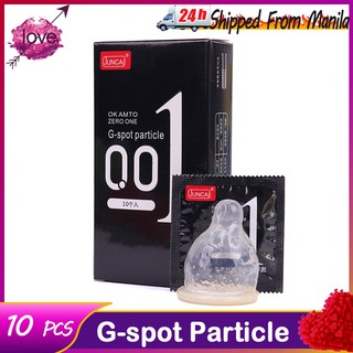 10PCS 0.01mm G-spot Particle Condom Ultra Thin Lubricated Condoms Big Dotted Particles Condom Sleeve