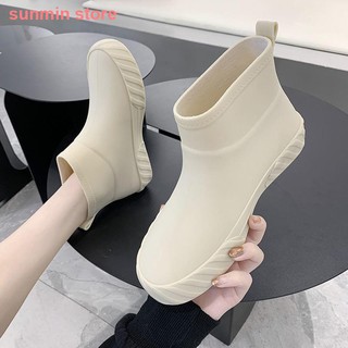 ♥️Ready stock & Super quality♥️ Fashion all-match rain boots women short rain boots non-slip low cut water shoes shopping water boot