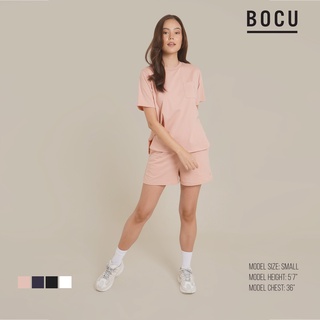 BOCU Jersey Set- Pocket Tee and Pull On Shorts For Women (Baby Pink/Black/Navy Blue/White) (Terno)