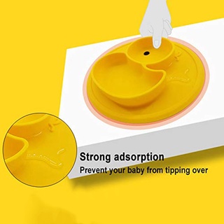 Silicone Divided Toddler Plates - Portable Non Slip Suction Plates for Children Babies and Kids Baby