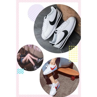 junjin111 Nike Cortez Leather Men's and women's sports breathable running shoes Fashion