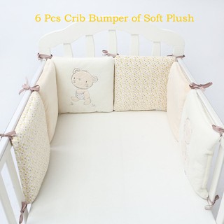 Infant Crib Bumper Bed Protector Baby Kids Cotton Cot Nursery bedding 6 pcs (1)