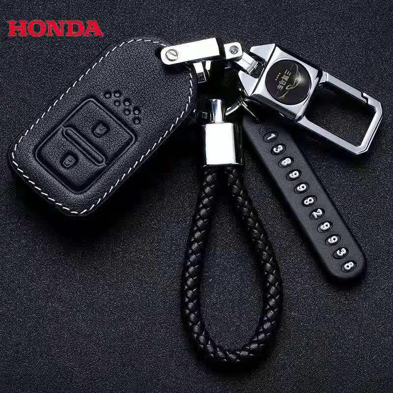 Honda Leather Key Cover Holder Smart Key for HRV CITY BRV JAZZ CRV ACCORD CIVIC