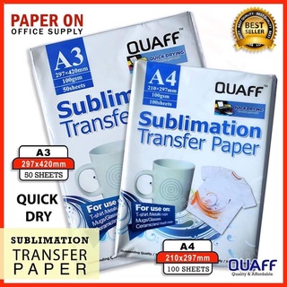 ۩﹉✱QUAFF Sublimation Transfer Paper A4 size (100sheets) A3 (50sheets)