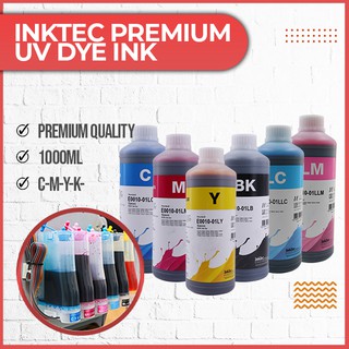 Premium UV Dye Ink 1L Inktec Universal Ink - Cyan/Magenta/Yellow/Black/Light Magenta/Light Cyan