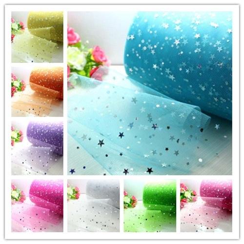 Limited Sale 5yards 6inch Sequins Tulle Soft Tulle Wedding Tulle Glitter Tulle DIY Tulle Fabric Craft Star Party Decoration