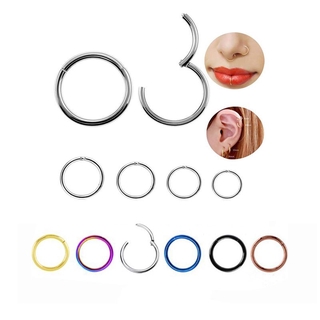 Surgical Steel Hinge Segment Nose Ring Septum Clicker Ear Helix Tragus Ring Hoop (3)