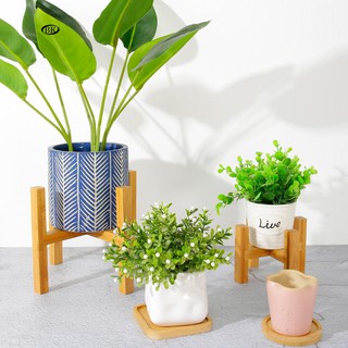 【BK】Wood Flower Pot Bonsai Rack Holder Home Garden Indoor Display Plant Stand Shelf