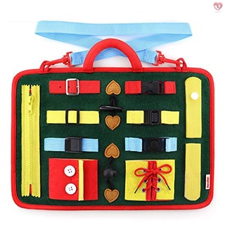 Children Activity Board for Basic Skills Learning Environmental Protection Felt Children's Toys Early Childhood Education Teaching Aids Dressing Learning Board Bag Designed for Boys and Girls