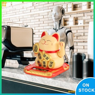 New ❋ Chinese Lucky Cat Wealth Waving Shaking Hand Fortune Welcome Cat Home Craft ❣