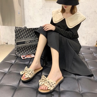 Bow Outdoor Sandals Generation Flat Slippers Women's Shoes Wholesale Foreign Trade E-Commerce Korean