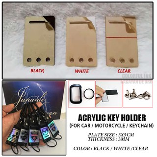 (5pcs-4in1)Acrylic Key Holder 3x5cm 3mm For keychain/car/motorcycle