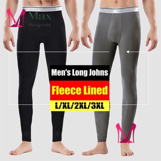 MAX L-3XL Thermal Underwear Thick Home Pajamas Men's Long Johns Winter Leggings Fleece Lined Trousers Bottom Pants/Multicolor