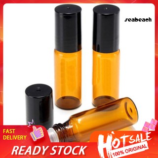 10Pcs 5ml/10ml Amber Roll On Glass Bottles Roller Ball for Perfume Essential Oil