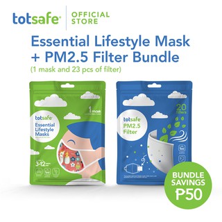 Totsafe Essential Lifestyle Mask & PM2.5 Filter 20 pcs - Bundle - Parrot