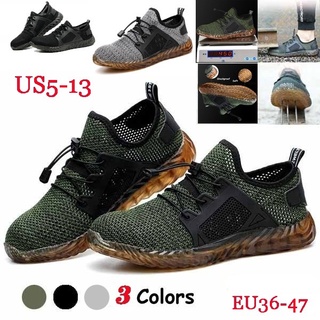 Men Women Breathable Work Safety Shoes Outdoor Anti-Puncture Work Shoes Male Steel Toe Shoes Protective Shoes