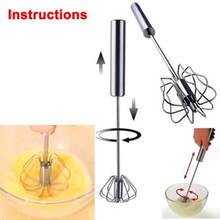 Wire Whisk Hand Push Egg Beater Manual Push-type Mixer
