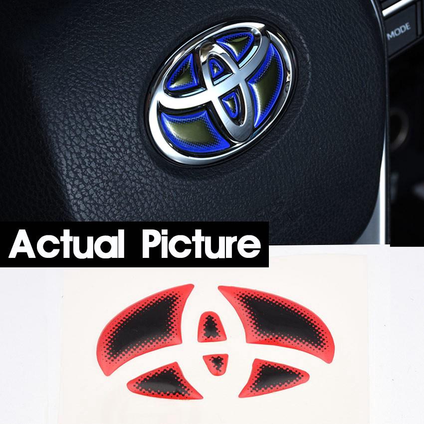【SOYACAR】【Toyota】Car Steering Wheel Decor Front Rear Emblem Badge Waterproof Steering Wheel Sticker (3)