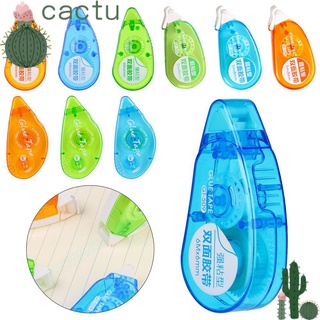 CACTU Stationery Double Sided Adhesive Lovely Glue Tape Dispenser Dots Stick Roller Creative Refillable Scrapbooking Decor Practical Office Supplies