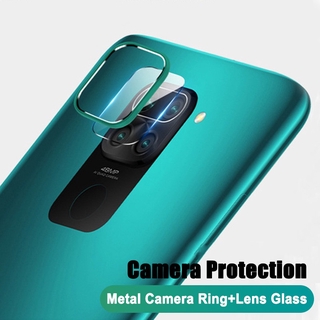 Camera Back Lens Metal Ring And Clear Tempered Glass Film Protective Cover for Xiaomi Redmi Note 9/9S/9 Pro/9 Pro Max