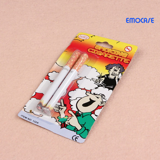 emocase 2Pcs Funny Fake Smoking Cigarettes Lint End Practical Jokes Trick Prank Toy