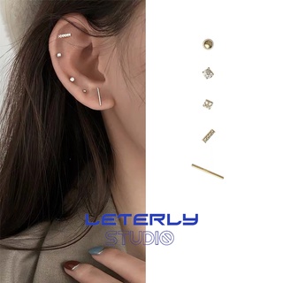 「Leterly」5PCS/1SET Fashion and Simple Style Earrings Five-piece Personalized Mini Earrings C413