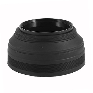 Collapsible 3-Stage 67mm Screw In Rubber Lens Hood for DSLR Camera