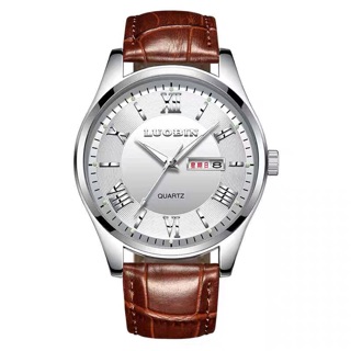 L&B STAINLESS GENUINE LEATHER WATCH