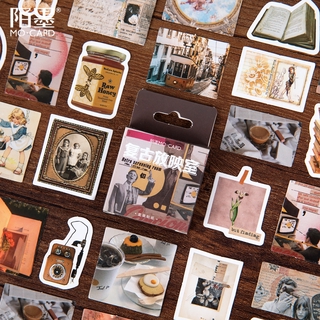 imoda 46Pcs/box Creative Retro Stickers Diary Journal Stationery Flakes Scrapbooking DIY Decorative Stickers (1)