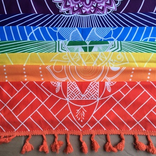 Better Quality Made Of Cotton Bohemia India Mandala Blanket 7 Chakra Rainbow Stripes Tapestry Beach