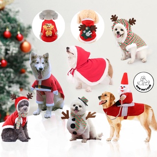 WOWPETSCLUB Costume Christmas Pet Dog Cat Clothes Santa Reindeer Set Clothing Puppy Cloak Coat Xmas