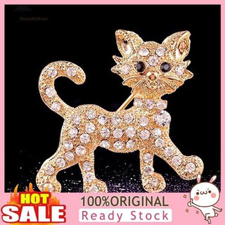 ✤TXZ✤Women\'s Fashion Shining Rhinestone Brooch Cool Cat Pattern Decor Jewelry Gift
