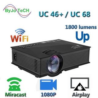 ☆COD☆ New Mini portable projector UC68 LED home micro projector UC68+ 1080P HD projector Better than UC46 Support Miracast Airplay HD 【VEEL】 (2)