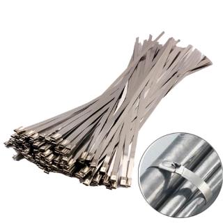 20 pcs Metal Zip Ties / 11.8" 304 Stainless Steel Exhaust Wrap Coated Locking Cable /zip lock release wire ties tie / Lock Tie Wrap