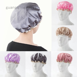 guangqingmaoyi Women's shower colorful hair set double waterproof shower cap