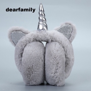 Winter Unicorn Hank Earmuffs Foldable Child Cute Plush Earmuffs Plus Warm Earmuffs