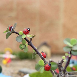 50Pcs Wooden Miniature Beetle Ladybug Fairy Figurine Garden Plant Pot Decor (7)