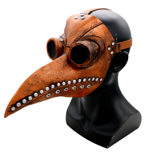 Plague Doctor Mask Halloween Costume Bird Long Nose Beak Pu Leather Steampunk Mask (7)