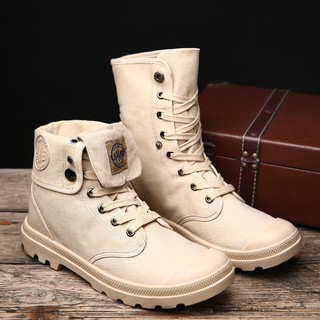 women boots✚❁Couples style large size high-top men's boots canvas shoes British retro Martin boots s