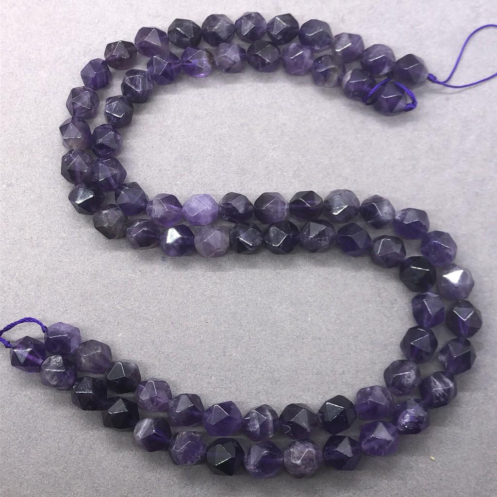 Purple Amethyst Bead 6-12mm Faceted Natural Cut Gem Geometry (5)