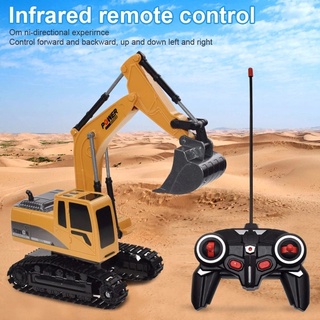 6 Channel Remote Control Excavator Metal Rechargeable Toy Christmas Gift Children【Free battery】
