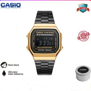 Casio A168wa-1d Black Gold Oem Waterproof 3years Battery Digital Watch